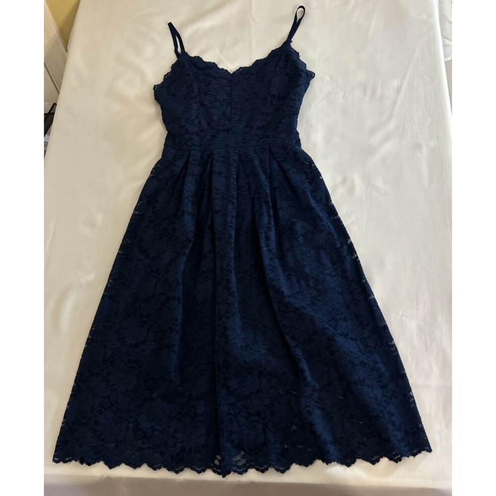 Floral Overlay V Neck Sexy Sleeveless Cocktail Party Dress Size Medium